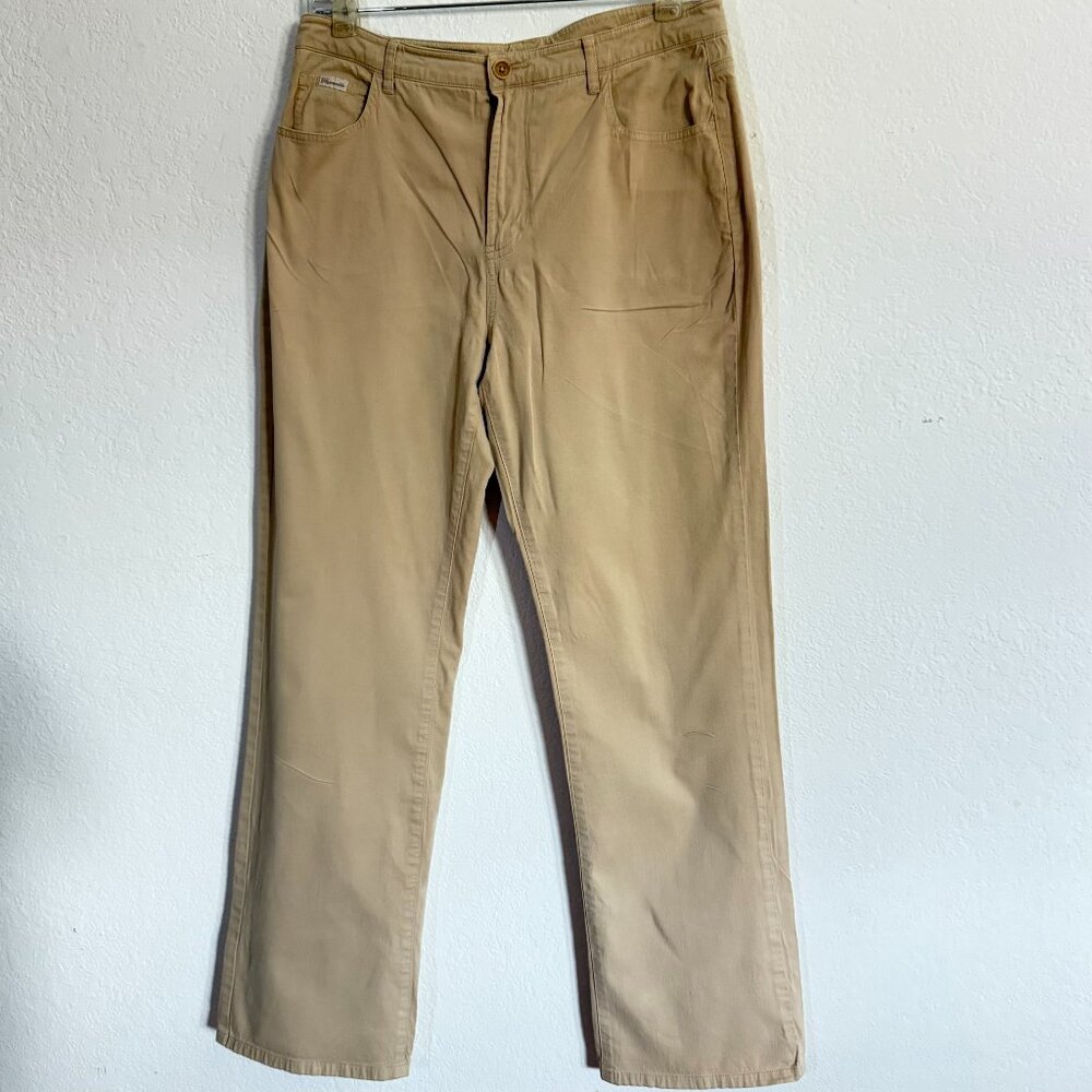 Faconnable Chino Pants Women's Size 10 Beige Cotton Blend Mid Rise